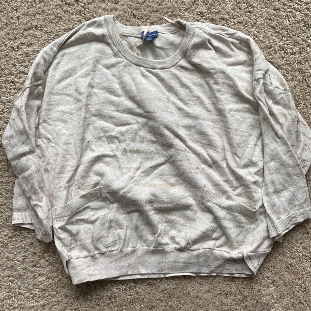 Like new fun zebra print democracy sweater sz L